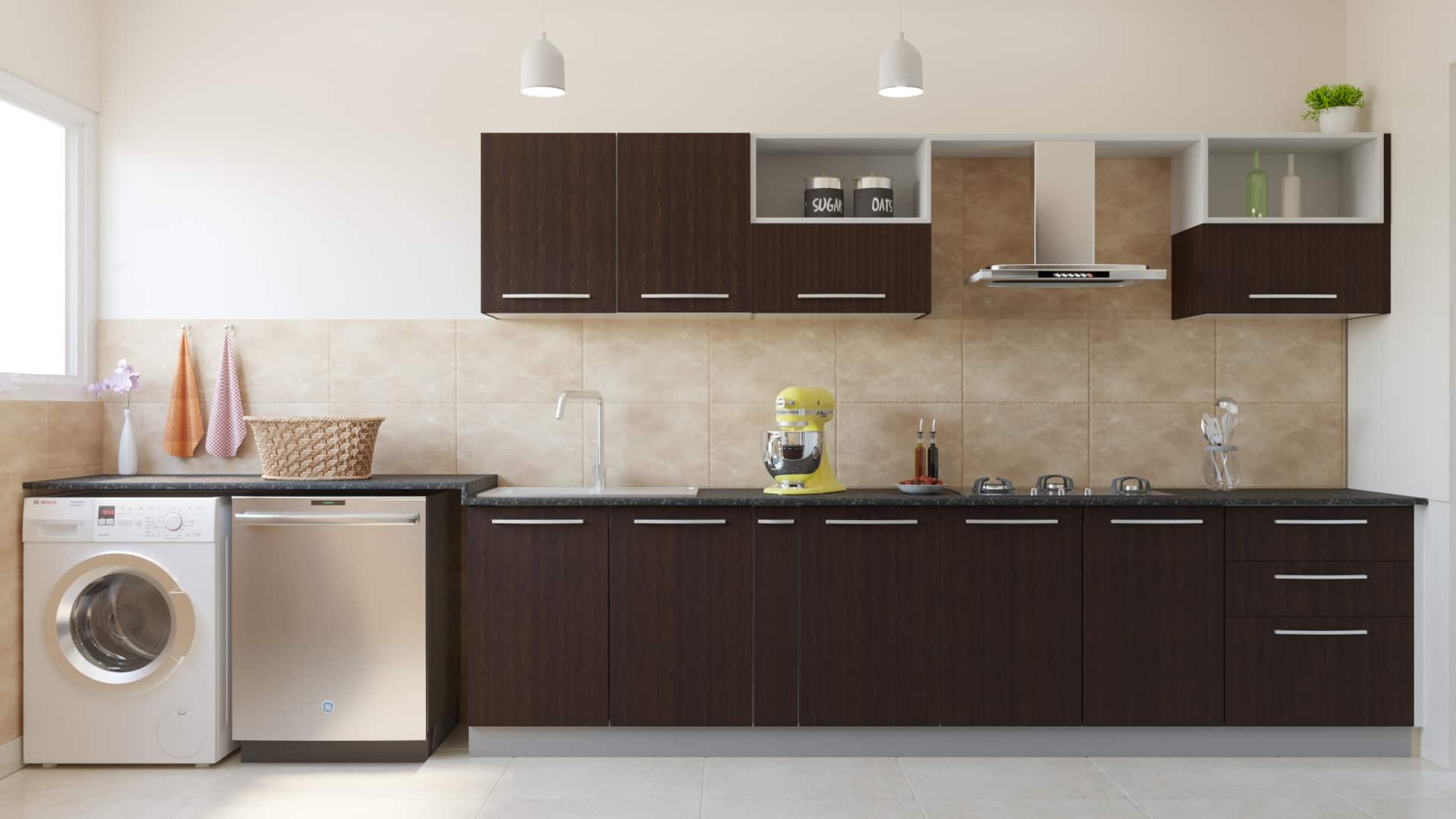 Wenge Parallel Modular Kitchen
